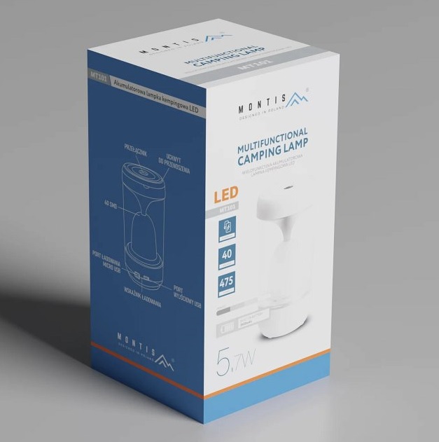 Lampka kempingowa LED Montis MT101 - wieci i aduje