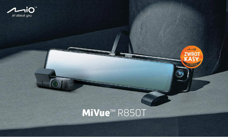 Mio MiVue R850T - lusterko wsteczne z podwójną kamerą samochodową