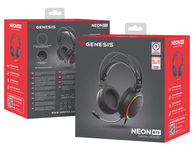 Genesis Neon 613 – gamingowe słuchawki z podświetleniem RGB