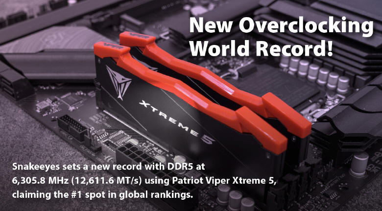 Pamięć Patriot Viper Xtreme 5 DDR5 osiąga 6305.8 MHz