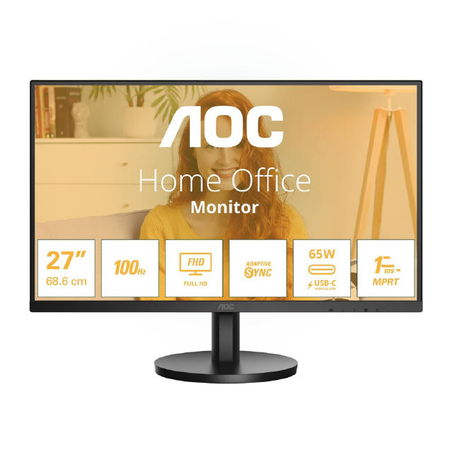 Monitory AOC B3 – wygodniejsza praca w biurze dzięki 100 Hz i USB-C