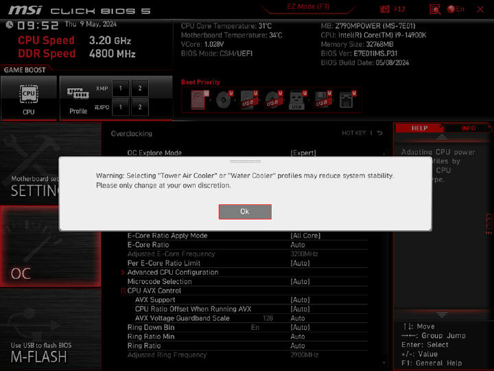MSI - Poprawianie stabilnoci procesorw Intel Core 13. i 14