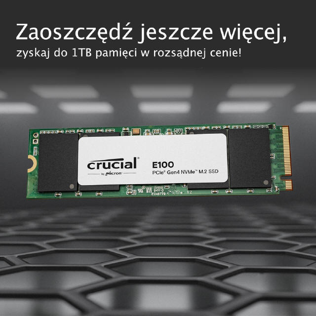 Crucial E100 PCIe 4.0 - budżetowy dysk już dostępny w sprzedaży