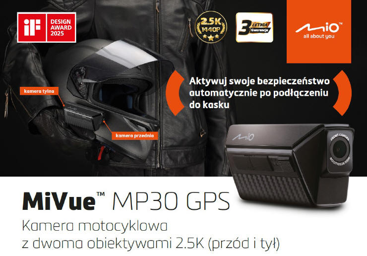 Kamera motocyklowa Mio MiVue MP30 na kasku