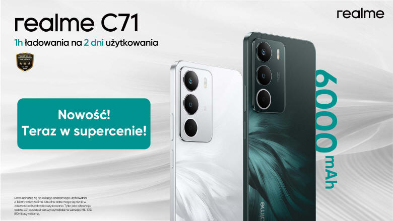 realme C71 z potężną baterią 6000 mAh