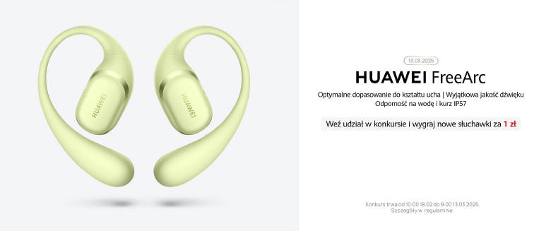 Konkurs - do wygrania aż 8 par słuchawek Huawei za 1 zł