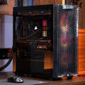 Obrazek CORSAIR przedstawia obudow� 3200D Mid Tower z technologi� Airflow