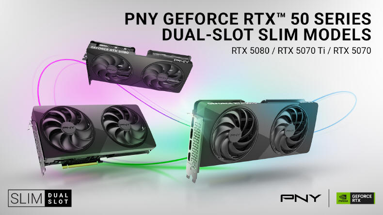 PNY prezentuje wersje SLIM kart graficznych NVIDIA® GeForce RTX 50
