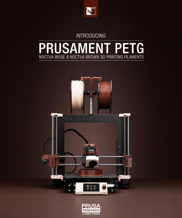 Noctua i Prusa Research - filamenty PETG kolorach Noctua