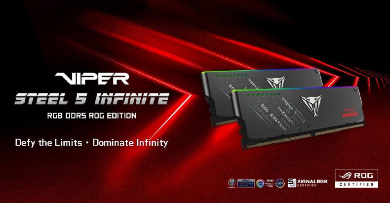 Patriot i ROG łączą siły - Viper Steel 5 Infinite RGB DDR5 ROG