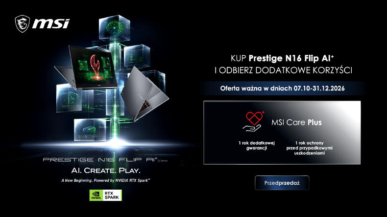 Flagowy MSI Prestige N16 Flip AI+ debiutuje w Polsce