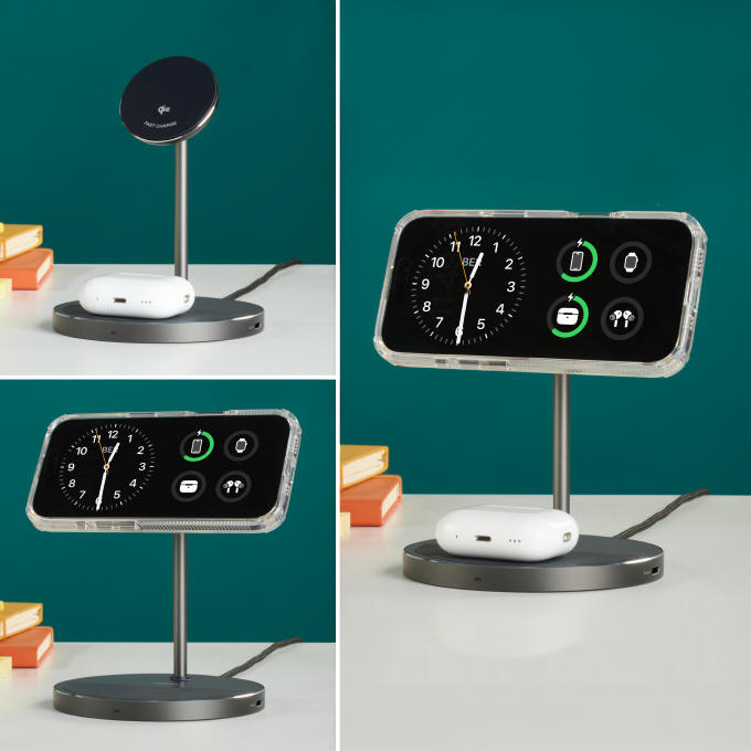 Hama Stand 2w1 Qi2 Fast Charge o mocy 15 W