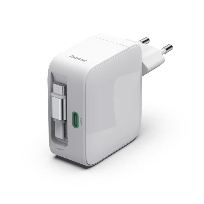 Hama GaN 65 W ze zwijanym przewodem