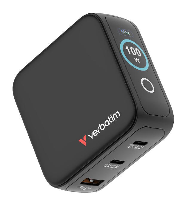 Verbatim wprowadza Mini GaN Chargers z wy�wietlaczem TFT