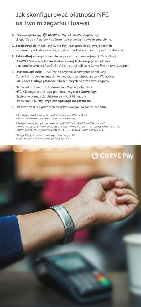 Huawei i Curve Pay - kolejne zegarki z opcją płatności zbliżeniowych