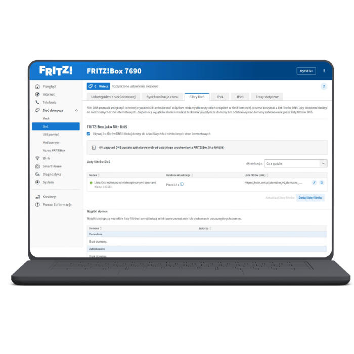 FRITZ!OS 8.50 - filtrowanie DNS, Smart Check i inne...