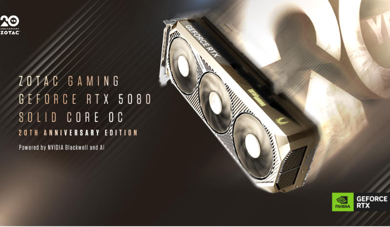 ZOTAC GeForce RTX 5080 SOLID CORE OC 20th Anniversary Edition