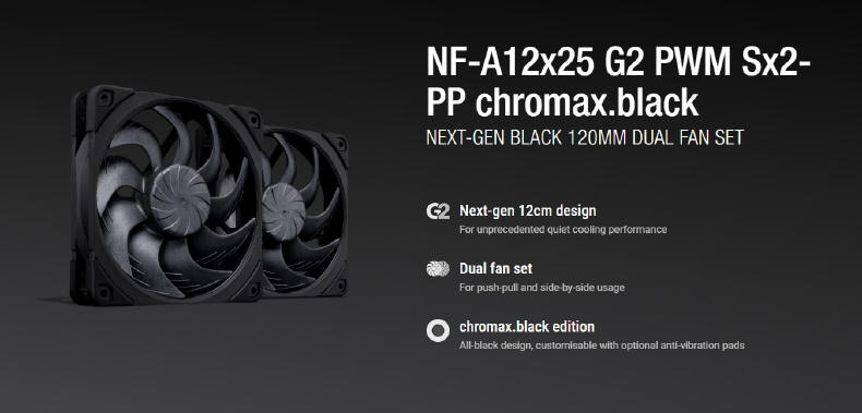 Noctua NF-A12x25 G2 PWM chromax.black