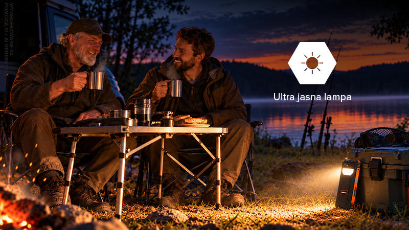 HAMMER LUMEN LTE z bateri� 7000 mAh, SOS i lamp� campingow�